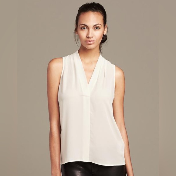Banana Republic Draped Sleeveless Blouse in Cocoon - Picture 1 of 5